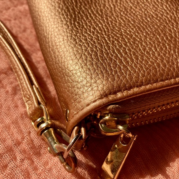 Rose Gold Faux Leather Wristlet - Picture 2 of 3